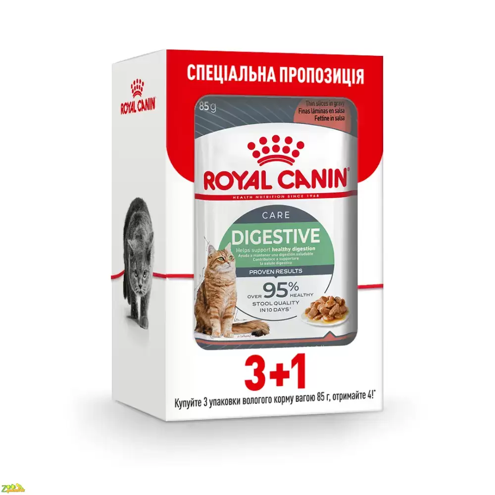 Влажный корм для кошек Royal Canin Digest Sensitive Gravy pouch 85 г, 3+1 шт